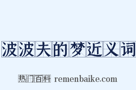波波夫的梦近义词是什么意思的图片